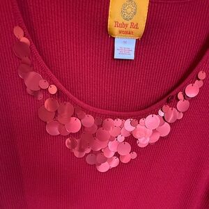 Ruby Rd. Scarlet Sequin Blouse